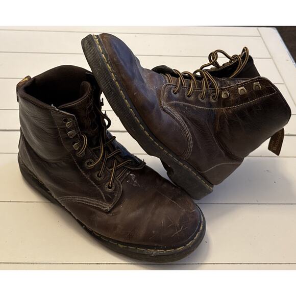 Vintage Dr. Martens Boots Mens Size 10 Brown Leather Made England AW004 90s main image 12